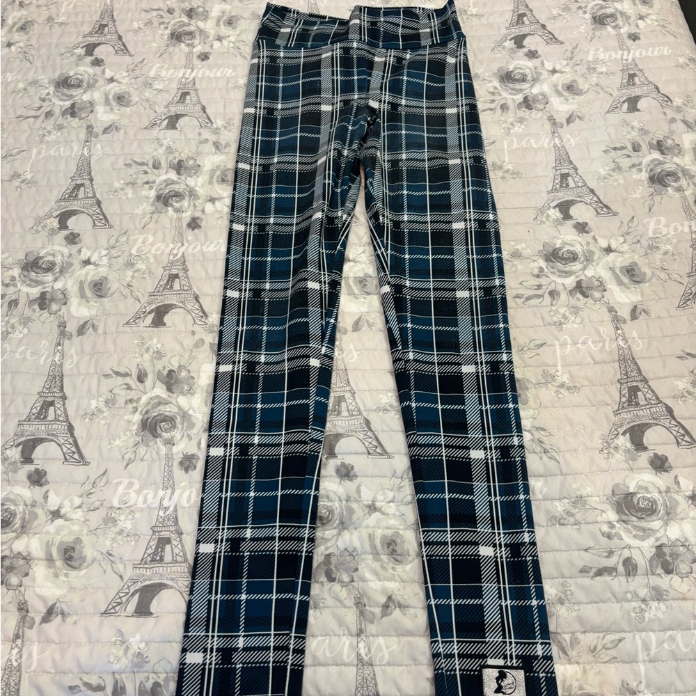 Celestial Bodiez Blue Plaid Leggings